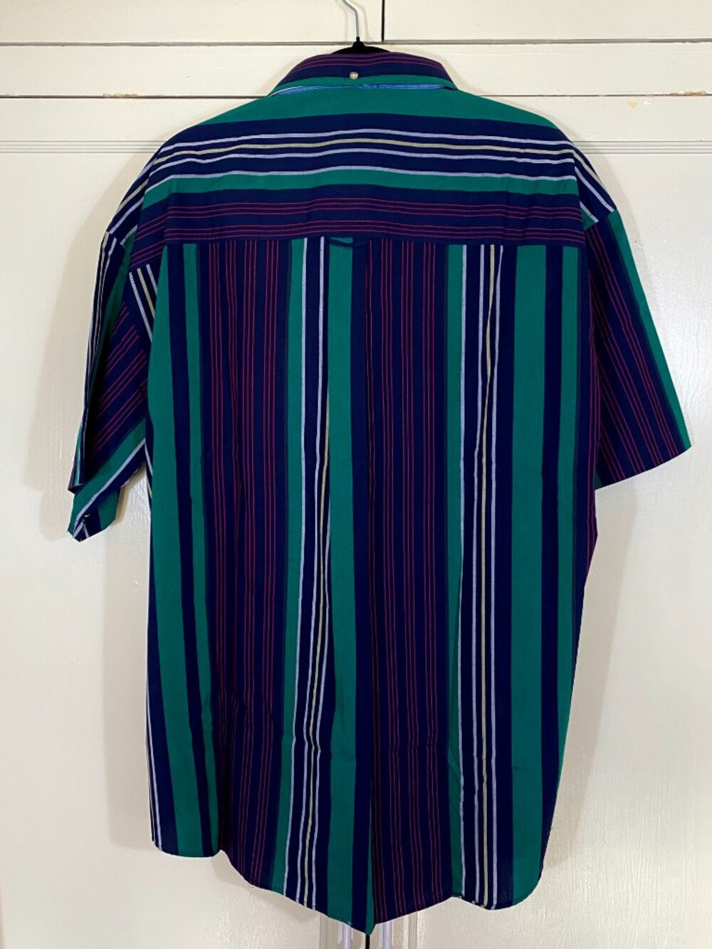 DEADSTOCK 90s VTG GANT Salty Dog Stripe Short Sleeve Imperial Poplin Shirt XL - Picture 4 of 6